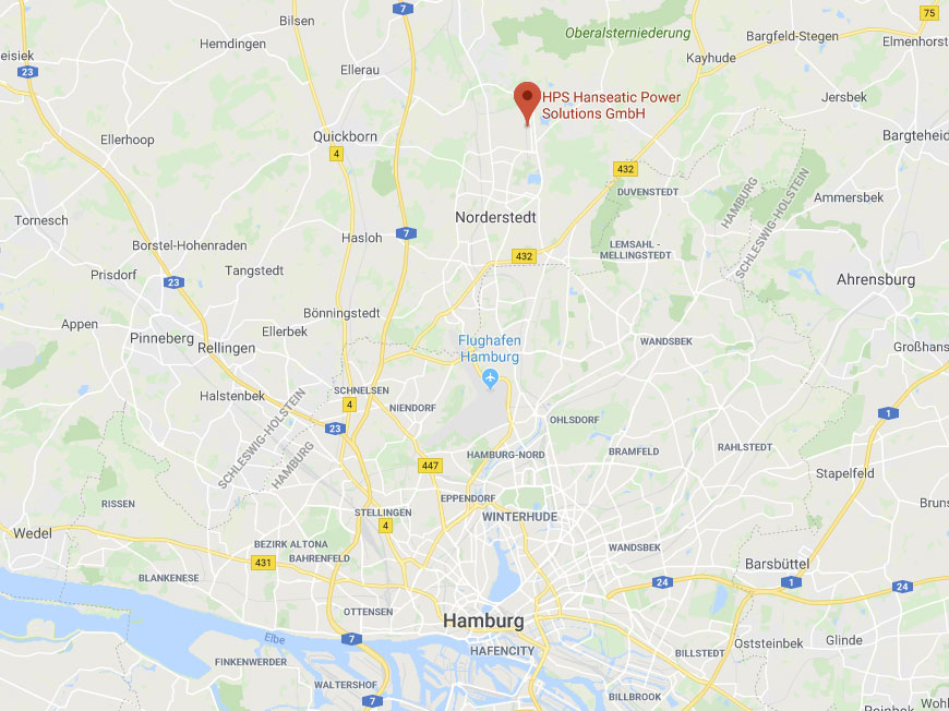 HPS - Regional Map of the location Hamburg near Norderstedt